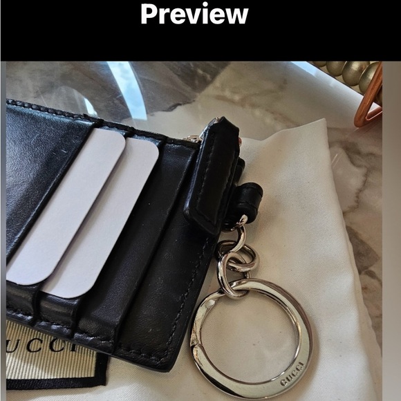 Gucci Web Card Case Zipper Wallet/ Key chain in Black. - Picture 6 of 6